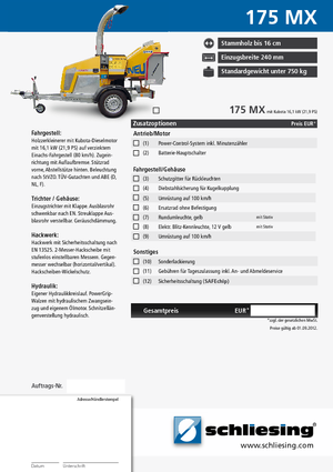 वुड चिपर Schliesing 175 MX