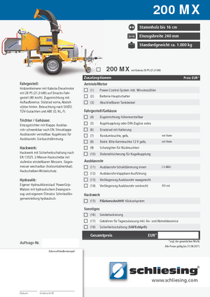 वुड चिपर Schliesing 200 MX