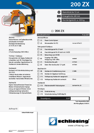 वुड चिपर Schliesing 200 ZX