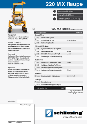 वुड चिपर Schliesing 220 MX Raupe
