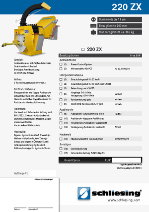 वुड चिपर Schliesing 220 ZX