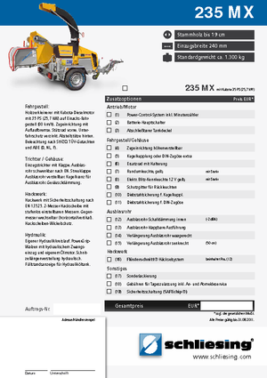 वुड चिपर Schliesing 235 MX