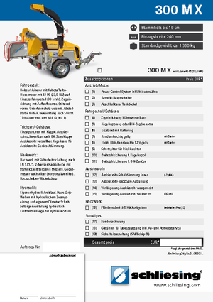 वुड चिपर Schliesing 300 MX