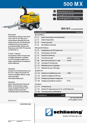 वुड चिपर Schliesing 500 MX