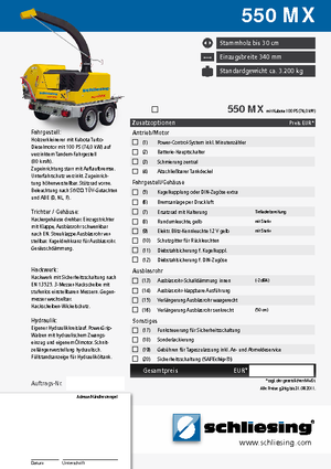 वुड चिपर Schliesing 550 MX