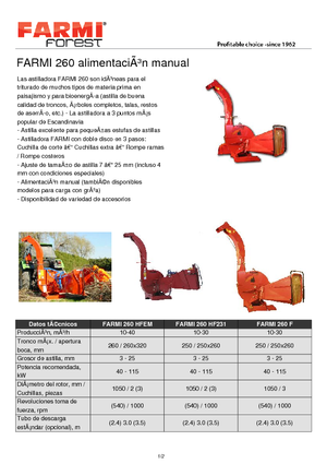 वुड चिपर Farmi CH 260 HFC