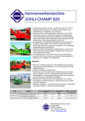 वुड चिपर Johli Champ 620 Z