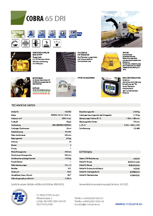 वुड चिपर TS-Industrie Cobra 65 DRI