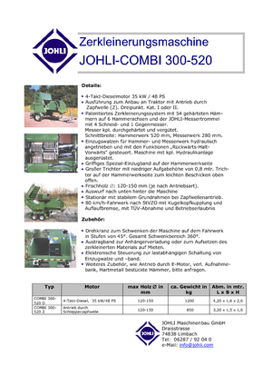 वुड चिपर Johli Combi 300 - 520 Z