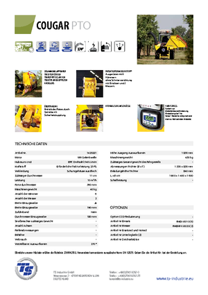 वुड चिपर TS-Industrie Cougar PTO