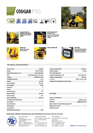 वुड चिपर TS-Industrie Cougar PTO