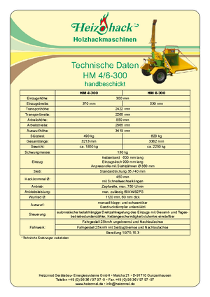 वुड चिपर Heizohack HM 4-300