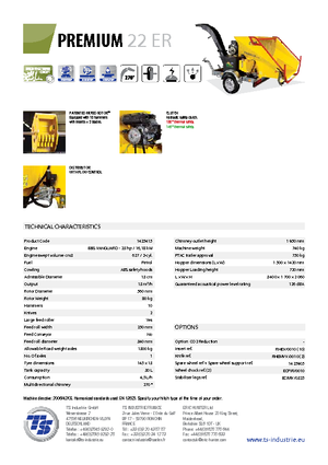 वुड चिपर TS-Industrie Premium 22 ER