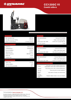कॉम्बिनेशन रोलर Dynapac CC1200C VI