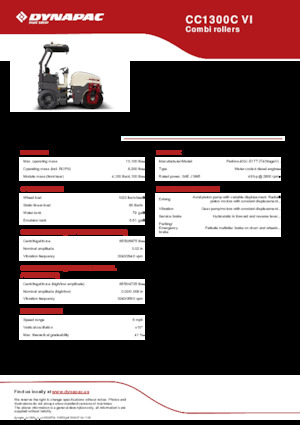 कॉम्बिनेशन रोलर Dynapac CC1300C VI