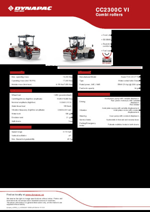 कॉम्बिनेशन रोलर Dynapac CC2300C VI