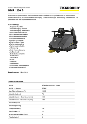 कॉम्पैक्ट स्वीपर Kärcher KMR 1250 B