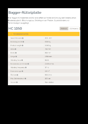 हाइड्रोलिक एक्सकेवेटर के लिए कॉम्पेक्टर Epiroc HC 1050 