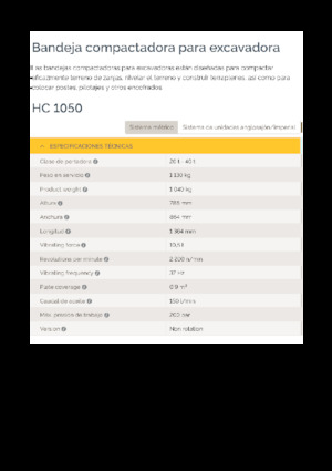 हाइड्रोलिक एक्सकेवेटर के लिए कॉम्पेक्टर Epiroc HC 1050 