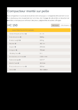 हाइड्रोलिक एक्सकेवेटर के लिए कॉम्पेक्टर Epiroc HC 150 