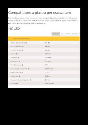 हाइड्रोलिक एक्सकेवेटर के लिए कॉम्पेक्टर Epiroc HC 150 