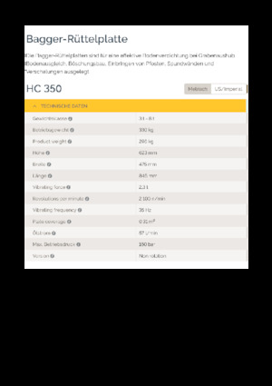 हाइड्रोलिक एक्सकेवेटर के लिए कॉम्पेक्टर Epiroc HC 350 