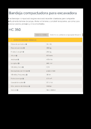 हाइड्रोलिक एक्सकेवेटर के लिए कॉम्पेक्टर Epiroc HC 350 
