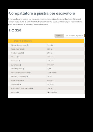 हाइड्रोलिक एक्सकेवेटर के लिए कॉम्पेक्टर Epiroc HC 350 
