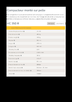 हाइड्रोलिक एक्सकेवेटर के लिए कॉम्पेक्टर Epiroc HC 350 R 