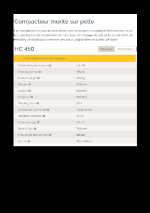 हाइड्रोलिक एक्सकेवेटर के लिए कॉम्पेक्टर Epiroc HC 450 