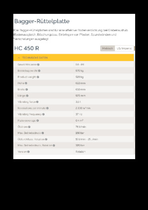हाइड्रोलिक एक्सकेवेटर के लिए कॉम्पेक्टर Epiroc HC 450 R 
