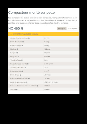 हाइड्रोलिक एक्सकेवेटर के लिए कॉम्पेक्टर Epiroc HC 450 R 
