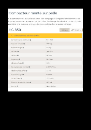हाइड्रोलिक एक्सकेवेटर के लिए कॉम्पेक्टर Epiroc HC 850 