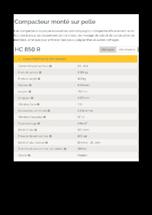 हाइड्रोलिक एक्सकेवेटर के लिए कॉम्पेक्टर Epiroc HC 850 R 