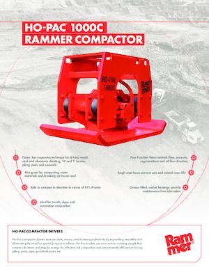 हाइड्रोलिक एक्सकेवेटर के लिए कॉम्पेक्टर Rammer Ho-Pac 1000C