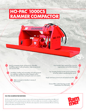 हाइड्रोलिक एक्सकेवेटर के लिए कॉम्पेक्टर Rammer Ho-Pac 1000CS