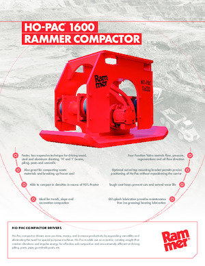 हाइड्रोलिक एक्सकेवेटर के लिए कॉम्पेक्टर Rammer Ho-Pac 1600