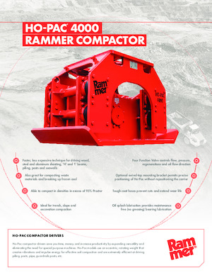 हाइड्रोलिक एक्सकेवेटर के लिए कॉम्पेक्टर Rammer Ho-Pac 4000