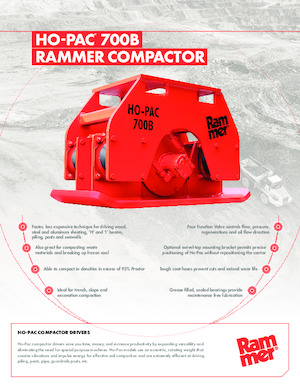हाइड्रोलिक एक्सकेवेटर के लिए कॉम्पेक्टर Rammer Ho-Pac 700B