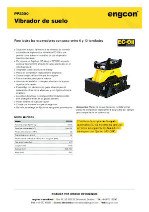 हाइड्रोलिक एक्सकेवेटर के लिए कॉम्पेक्टर engcon PP3200