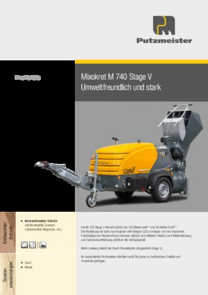कंप्रेस्ड एयर कन्वेयर Putzmeister M 740 DHBS