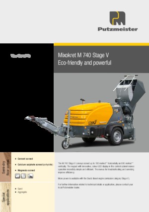 कंप्रेस्ड एयर कन्वेयर Putzmeister M 740 DHBS