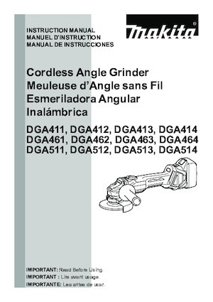 कॉर्डलेस एंगल ग्राइंडर Makita DGA513RTX1