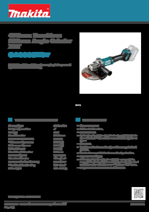 कॉर्डलेस एंगल ग्राइंडर Makita GA038GZ07 