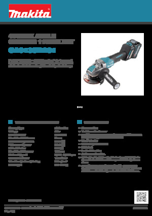 कॉर्डलेस एंगल ग्राइंडर Makita GA043GD201 