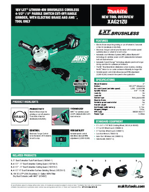 कॉर्डलेस एंगल ग्राइंडर Makita XAG21ZU 