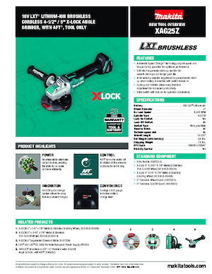 कॉर्डलेस एंगल ग्राइंडर Makita XAG25Z