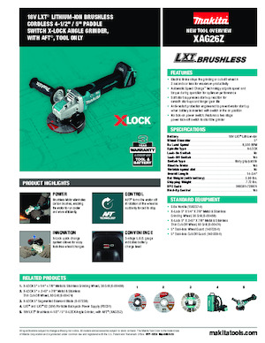 कॉर्डलेस एंगल ग्राइंडर Makita XAG26Z