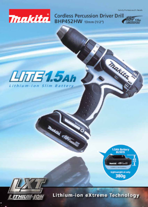 कॉर्डलेस ड्रिल और स्क्रू ड्राइवर Makita BHP452HW 