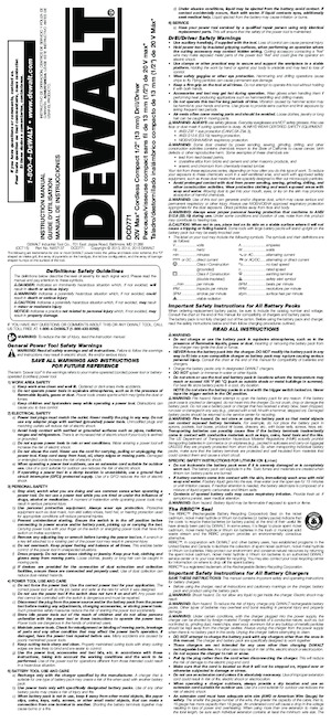 कॉर्डलेस ड्रिल और स्क्रू ड्राइवर DEWALT DCD771C2